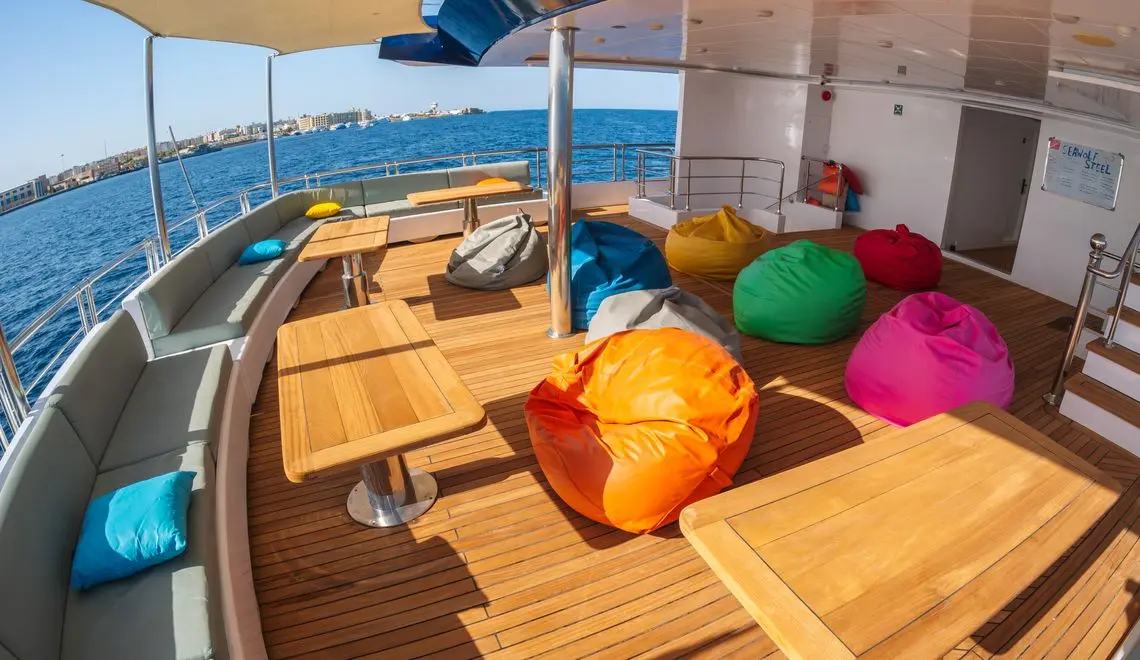 Open deck areas with sun and shade