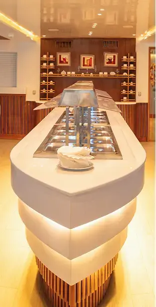 Yacht interior lounge
